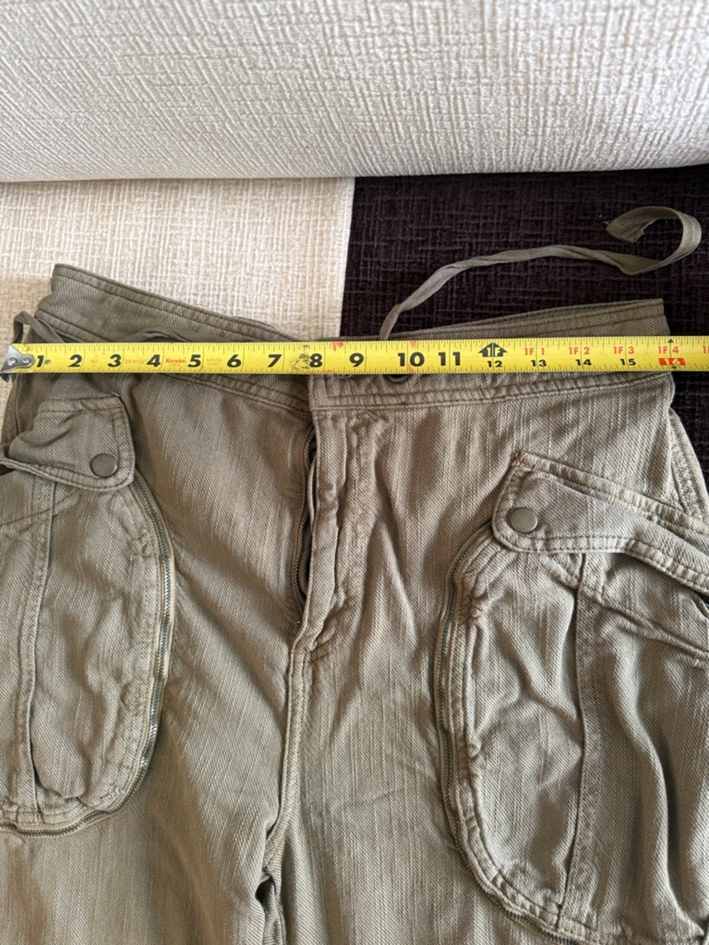 Unisex Drawstring Cargo Pants in Military Brown/Green - Picture 5 of 7